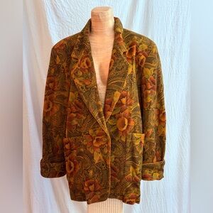 Exterior Erez floral and paisley vintage oversized wool blend jacket